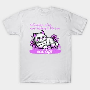 Cat life - relaxation, play, and basking in the sun - I Love my cat - 2 T-Shirt